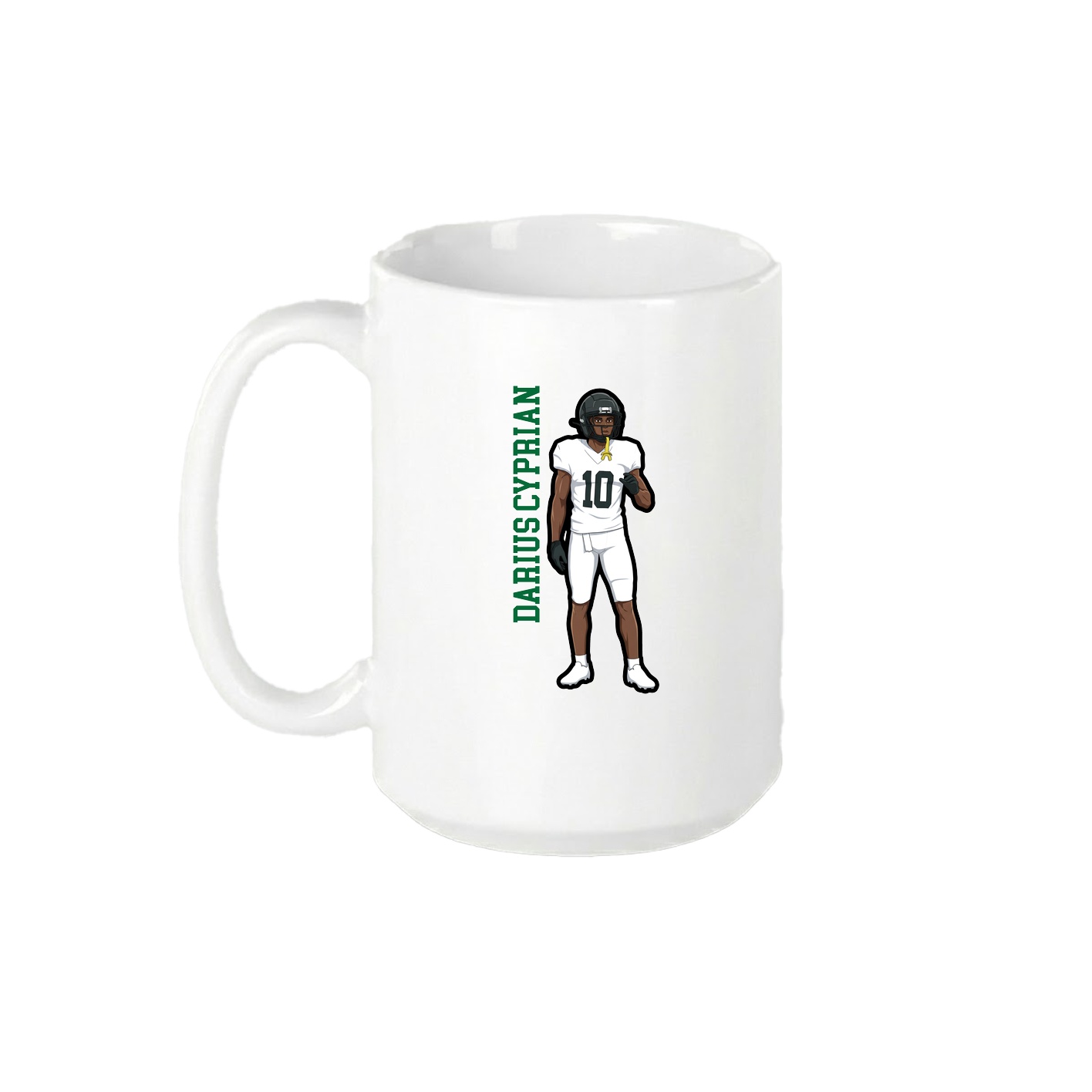 15oz Coffee Mug — Name Vertical in White