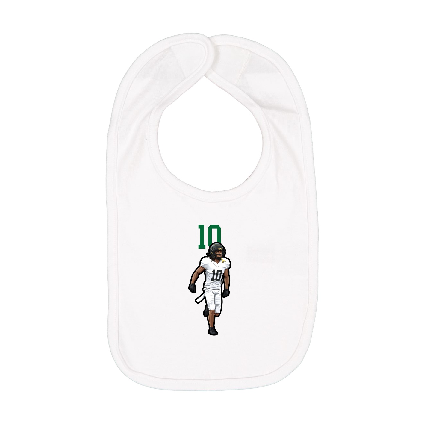 Infant Bib — Number Top in White