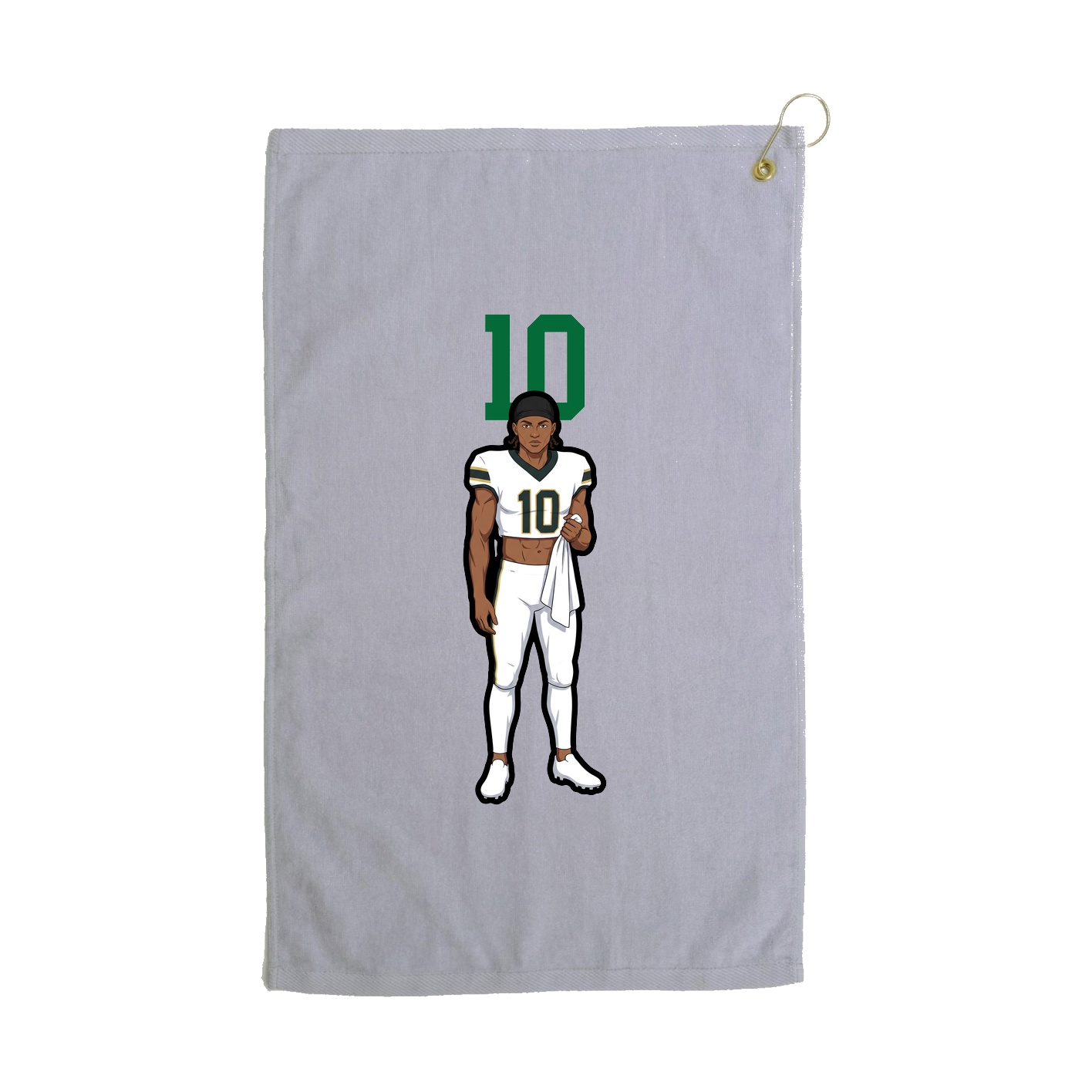 Golf Towel — Number Top in Grey