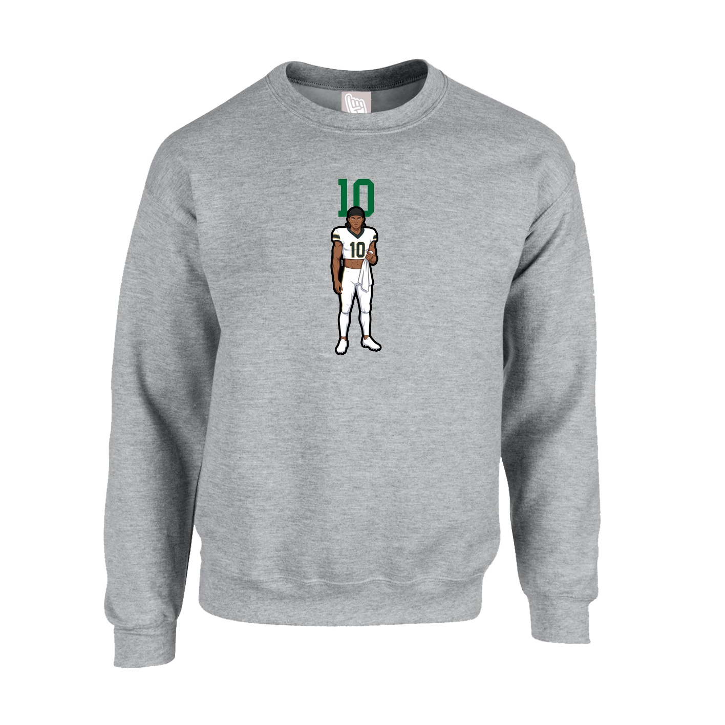 Fleece Crew — Number Top in Grey
