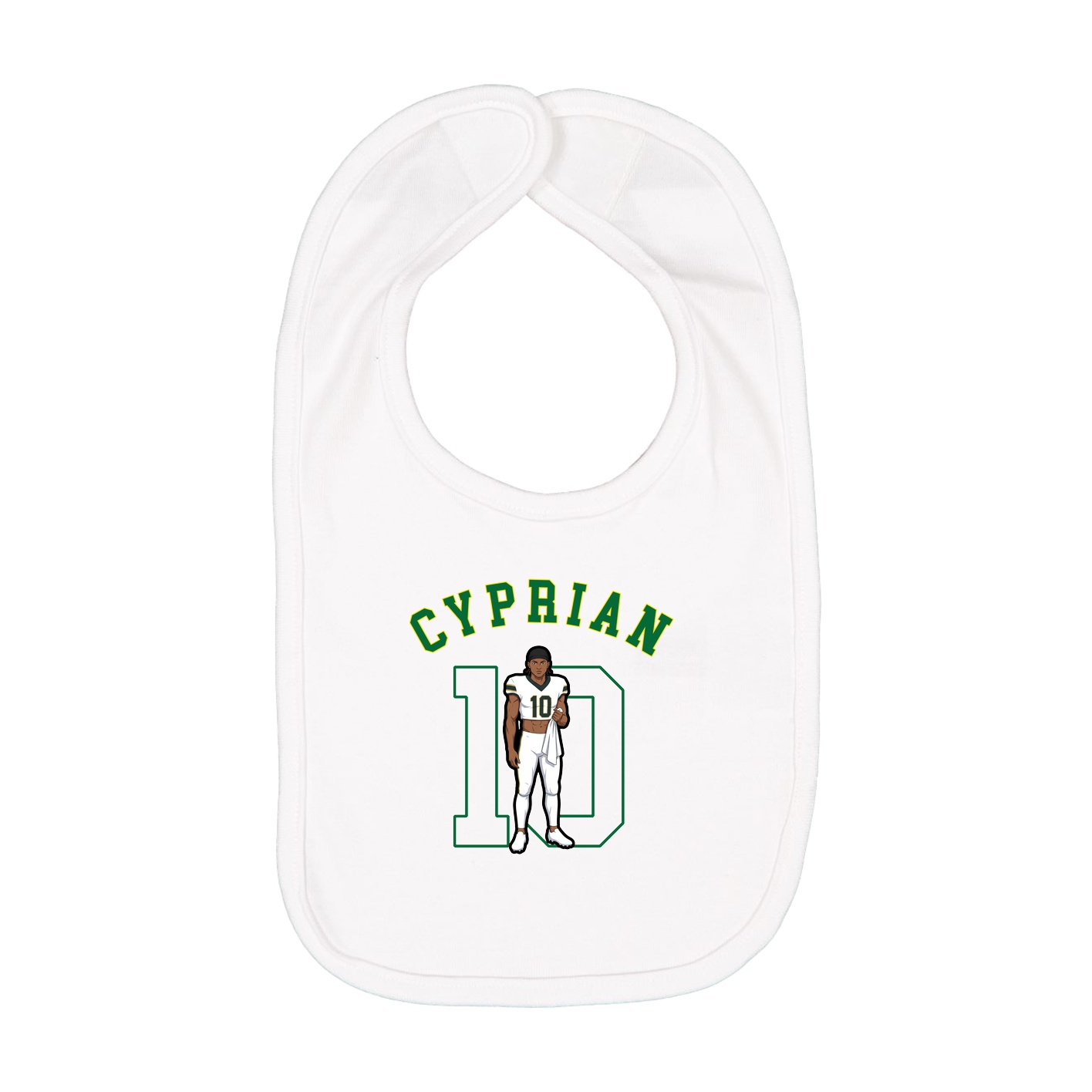 Infant Bib — Shirsey Arch in White