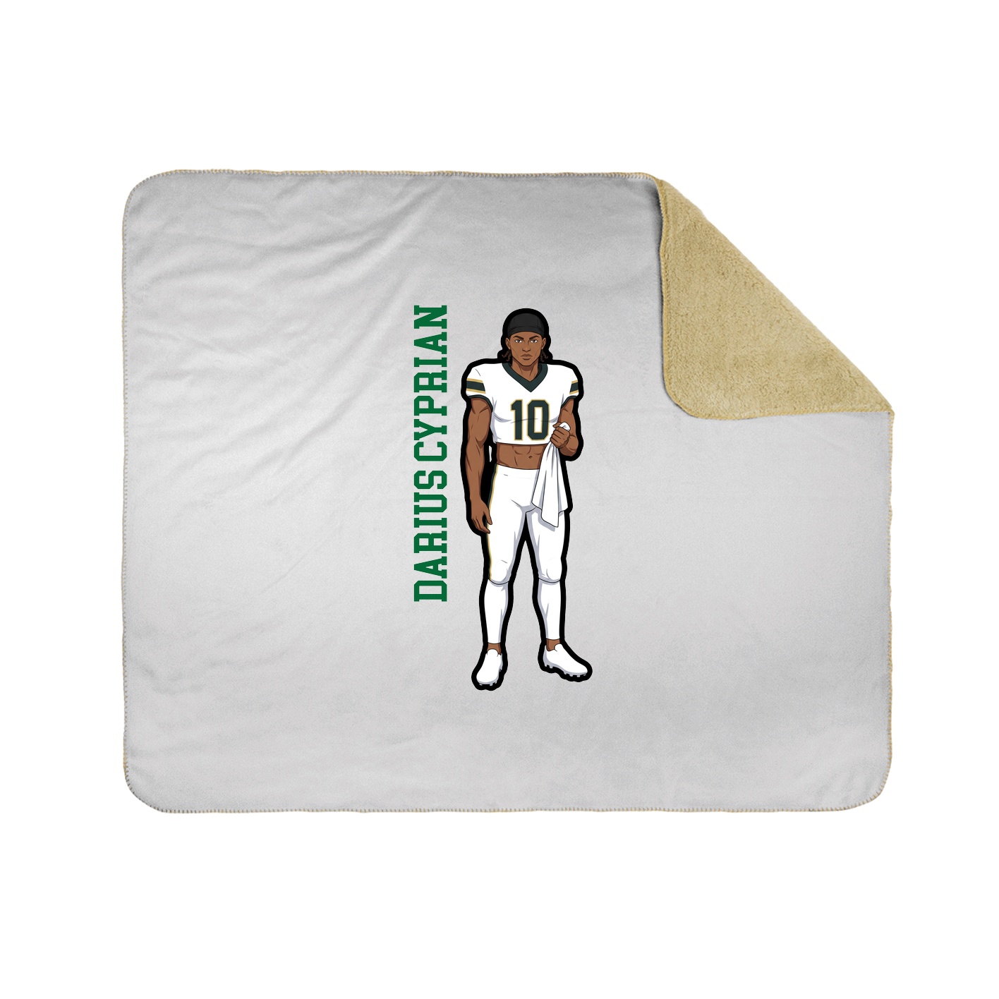 Throw Blanket — Name Vertical in White