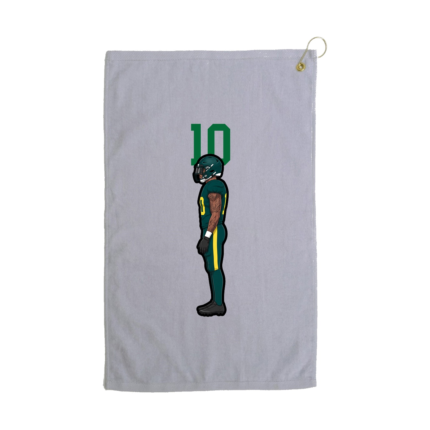 Golf Towel — Number Top in Grey