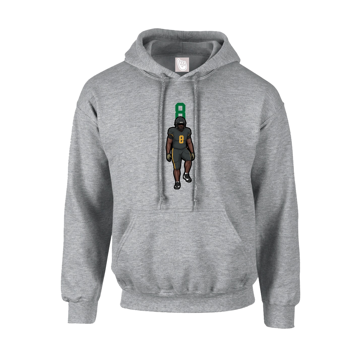 Youth Hoodie — Number Top in Grey