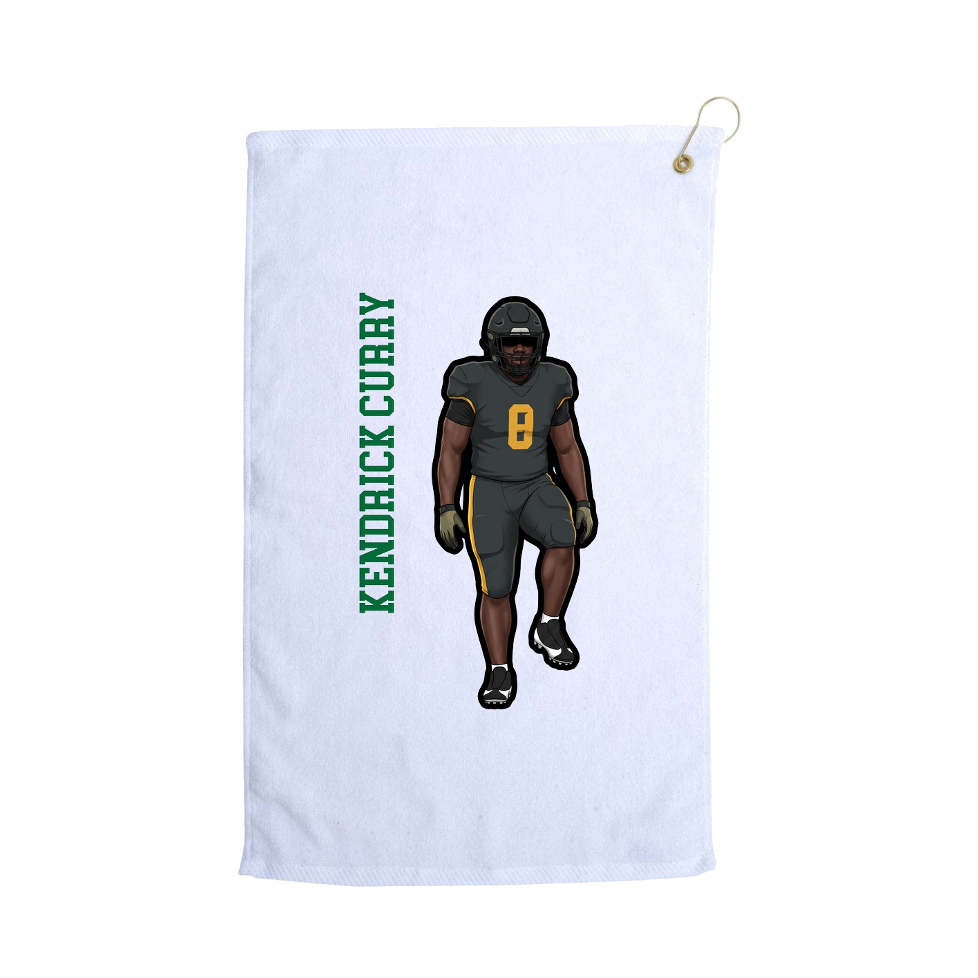 Golf Towel — Name Vertical in White