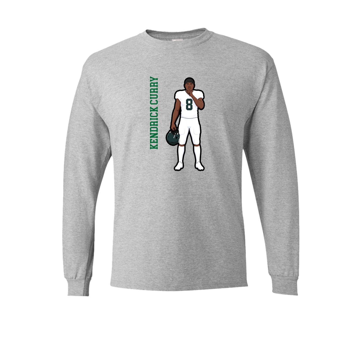 Long Sleeve Tee — Name Vertical in Grey