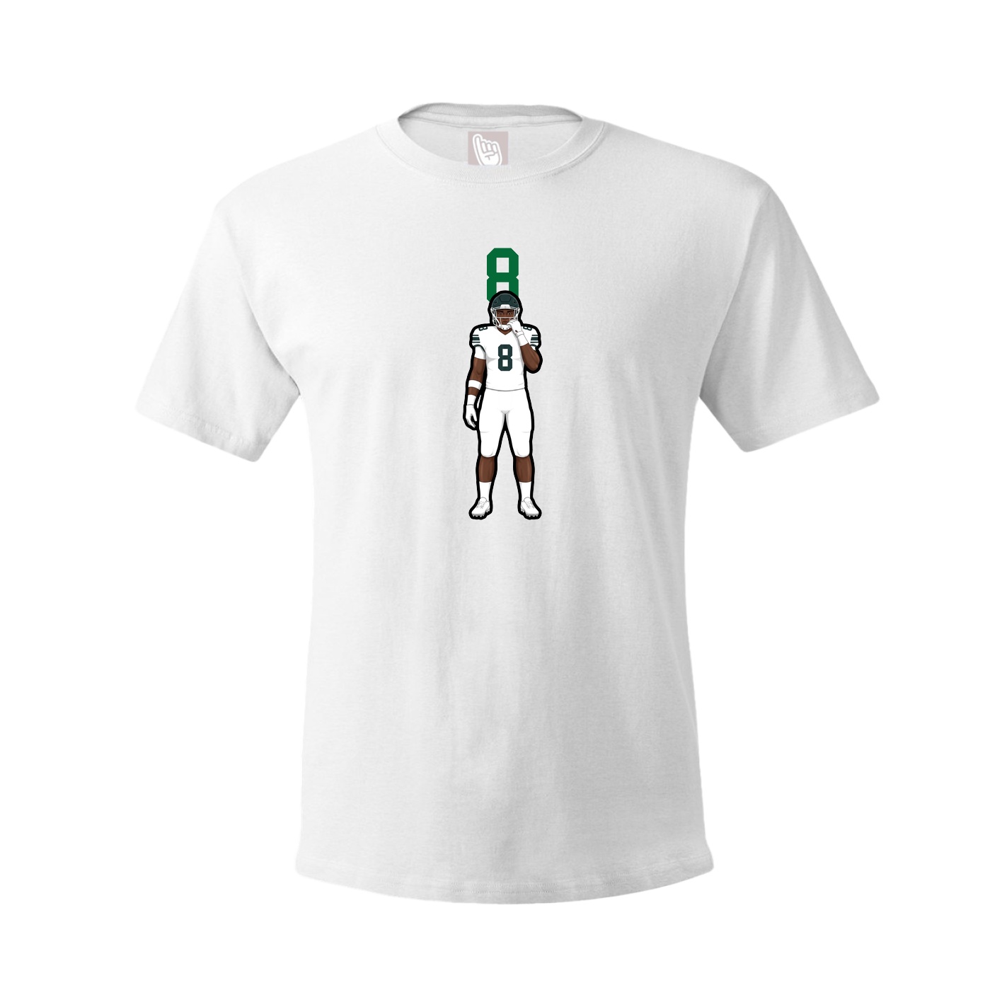 Youth Tee — Number Top in White