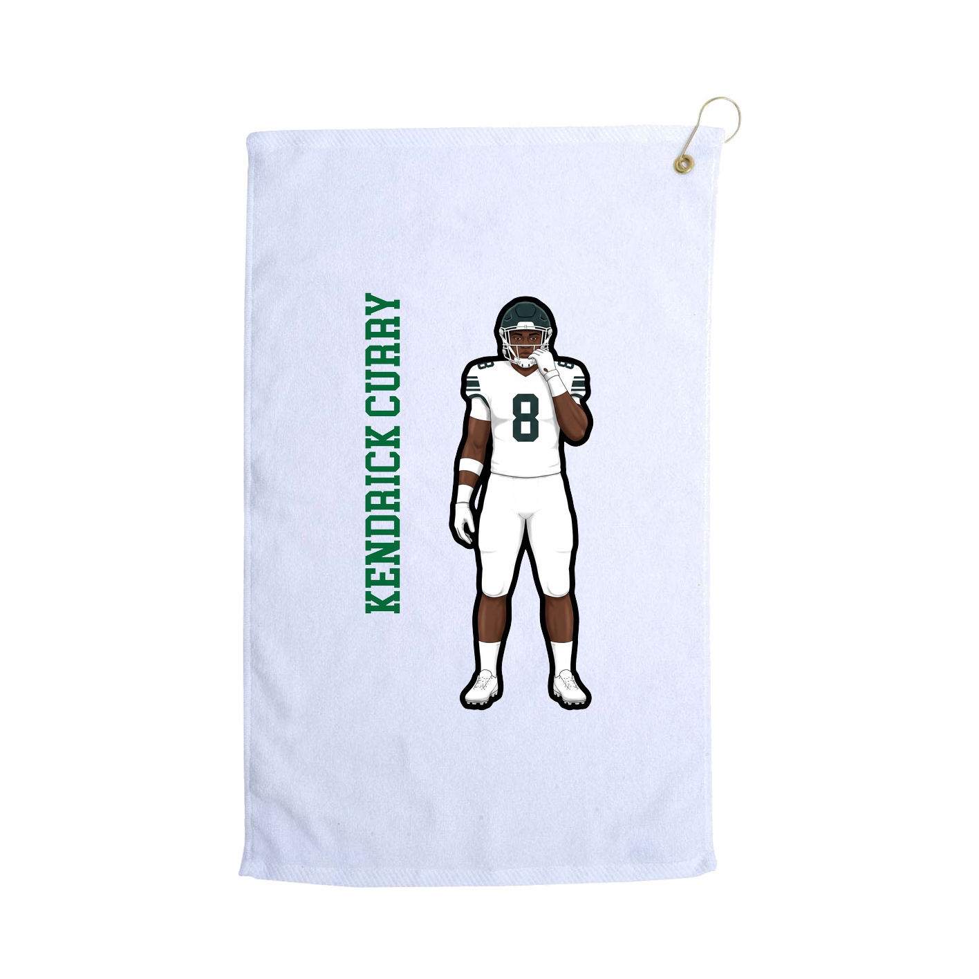 Golf Towel — Name Vertical in White