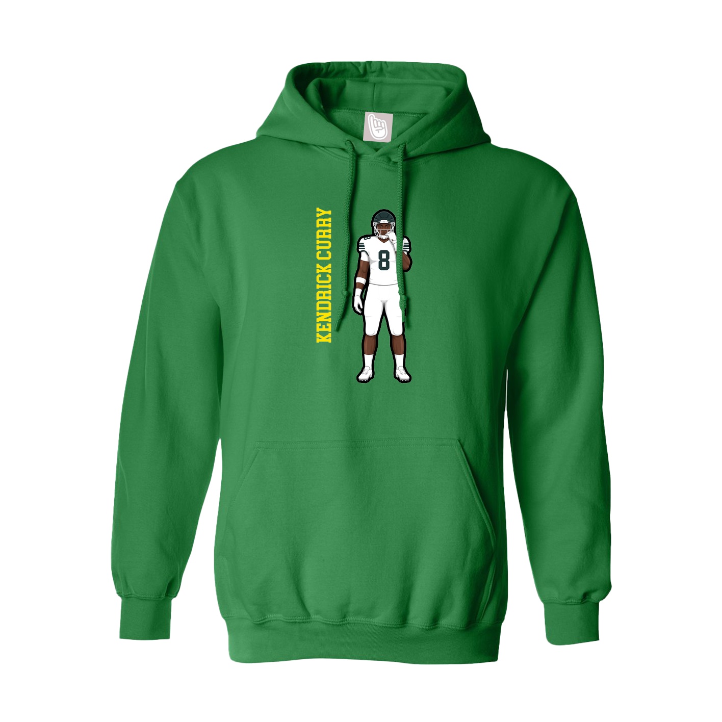 Youth Hoodie — Name Vertical in Green