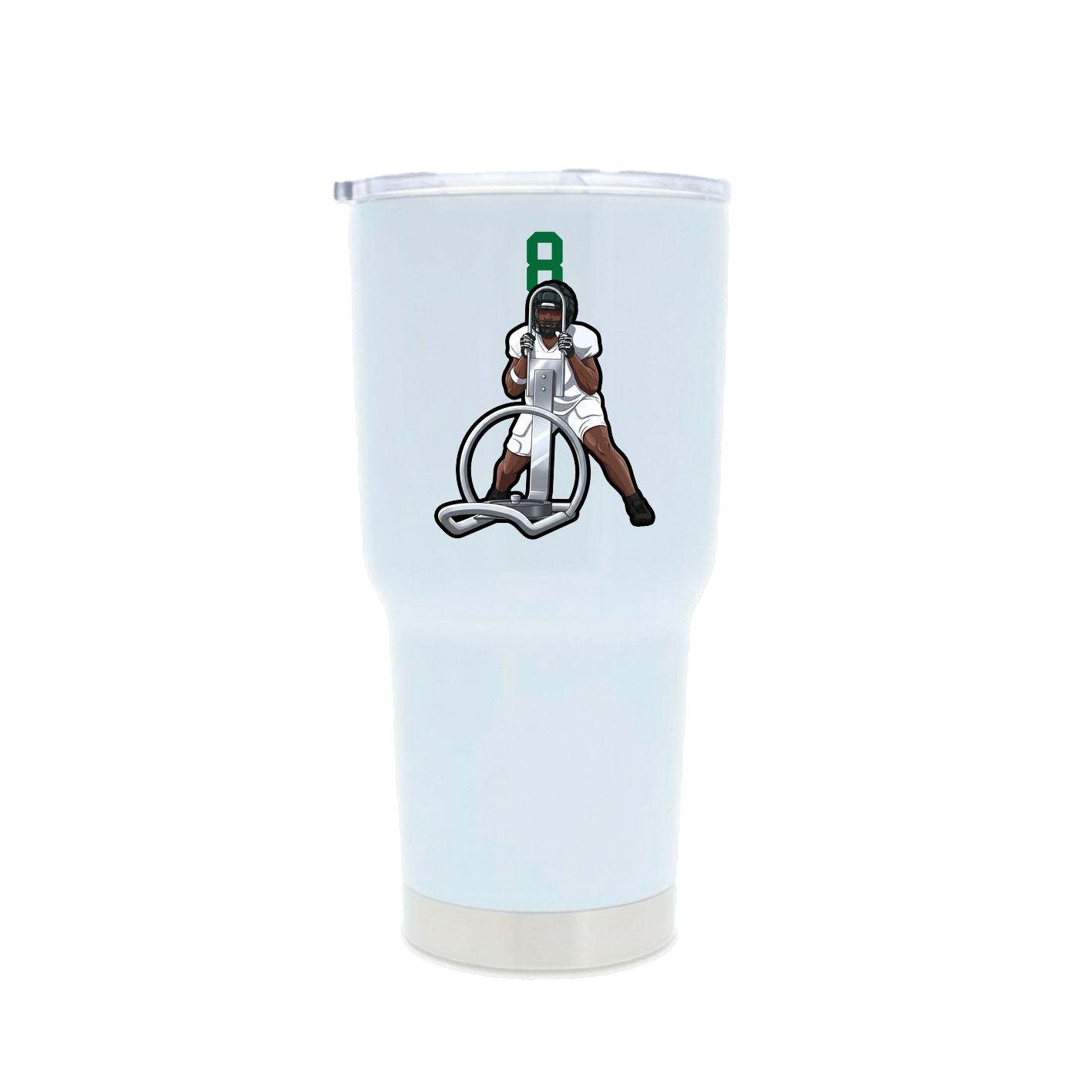 30oz Stainless Steel Tumbler — Number Top in White