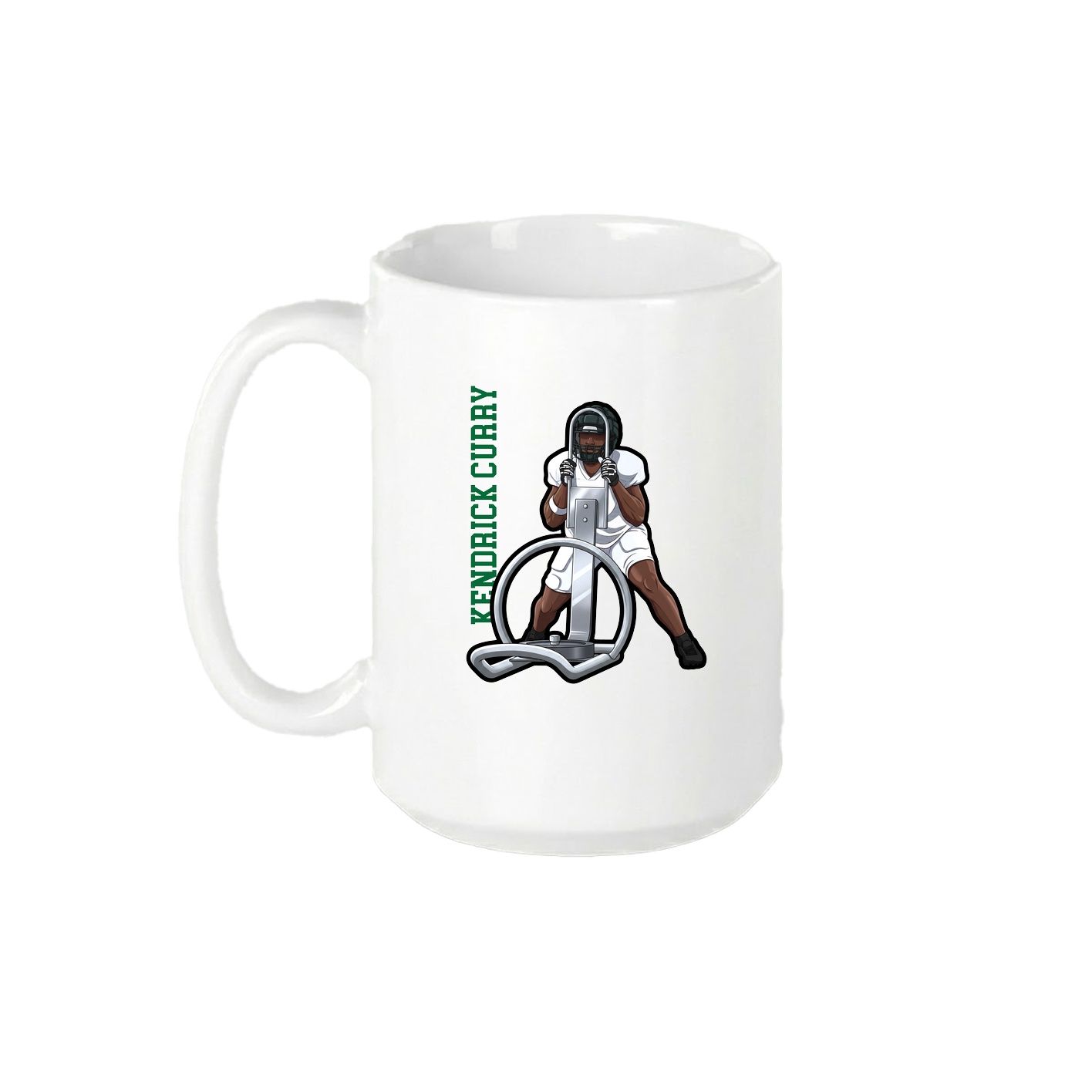 15oz Coffee Mug — Name Vertical in White