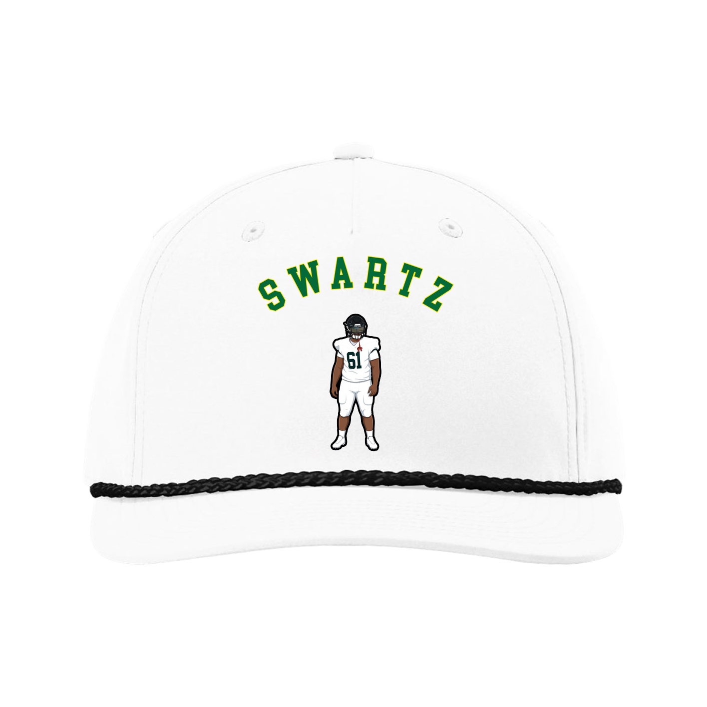 Five-Panel Classic Rope Cap — Shirsey Arch in White