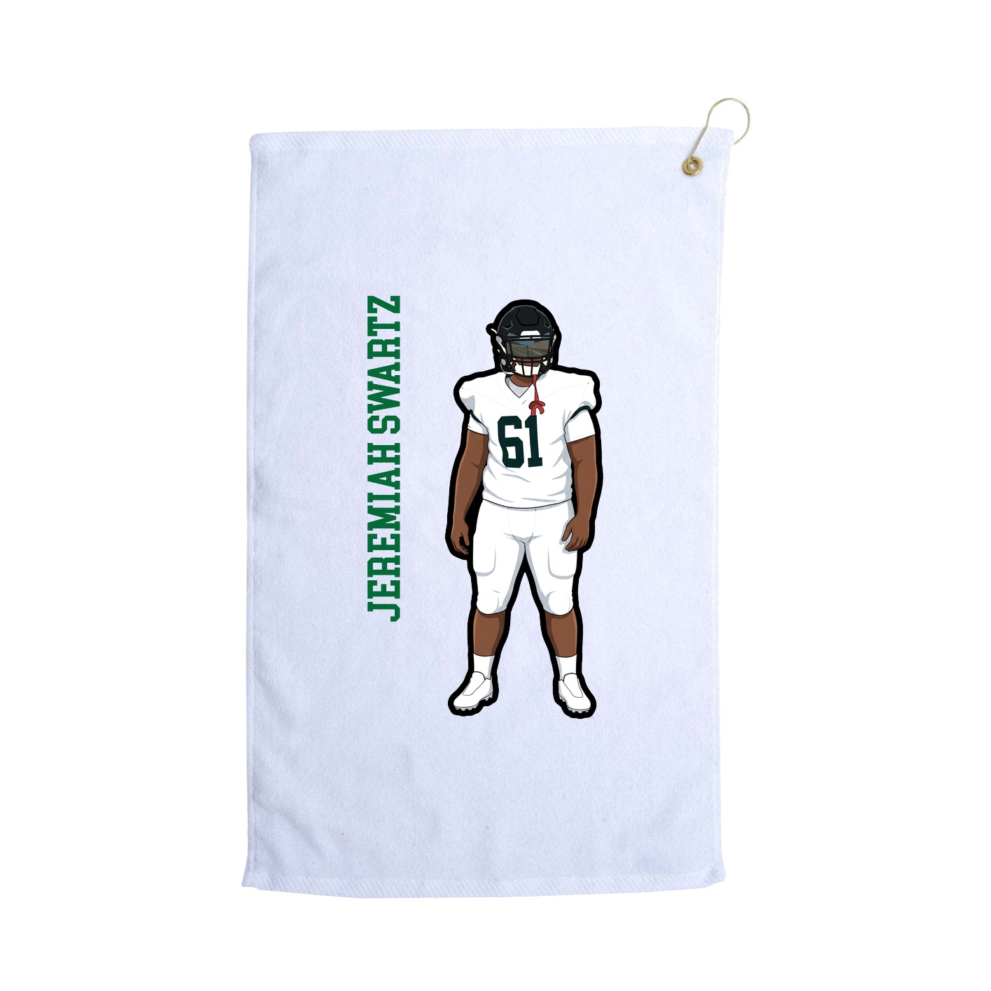 Golf Towel — Name Vertical in White
