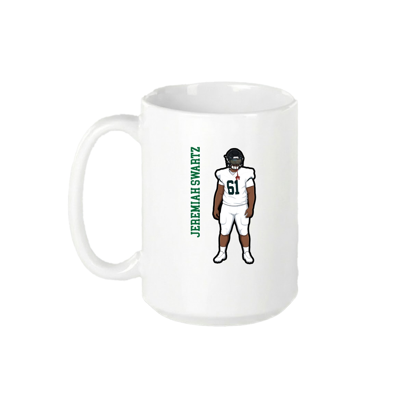 15oz Coffee Mug — Name Vertical in White