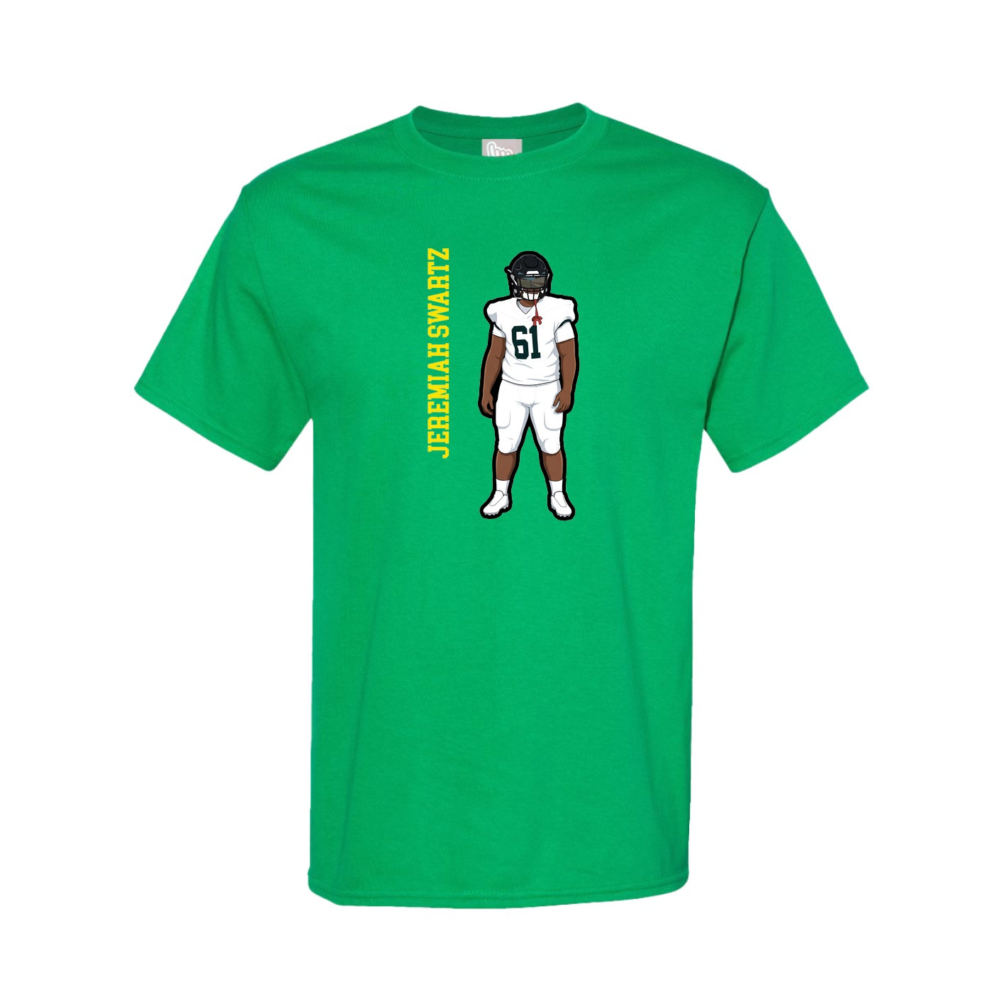Tee — Name Vertical in Green