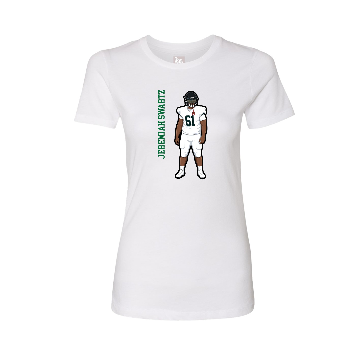 Fitted Women's Tee — Name Vertical in White