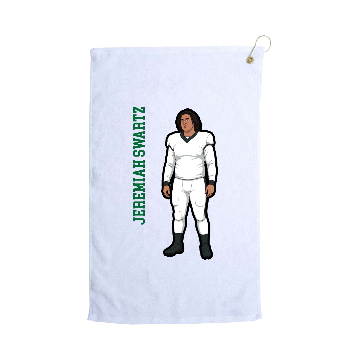 Golf Towel — Name Vertical in White
