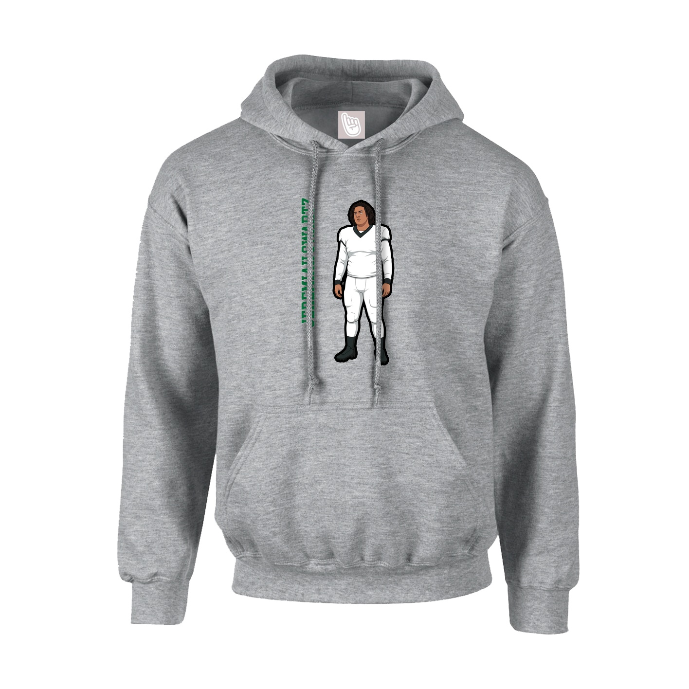 Youth Hoodie — Name Vertical in Grey