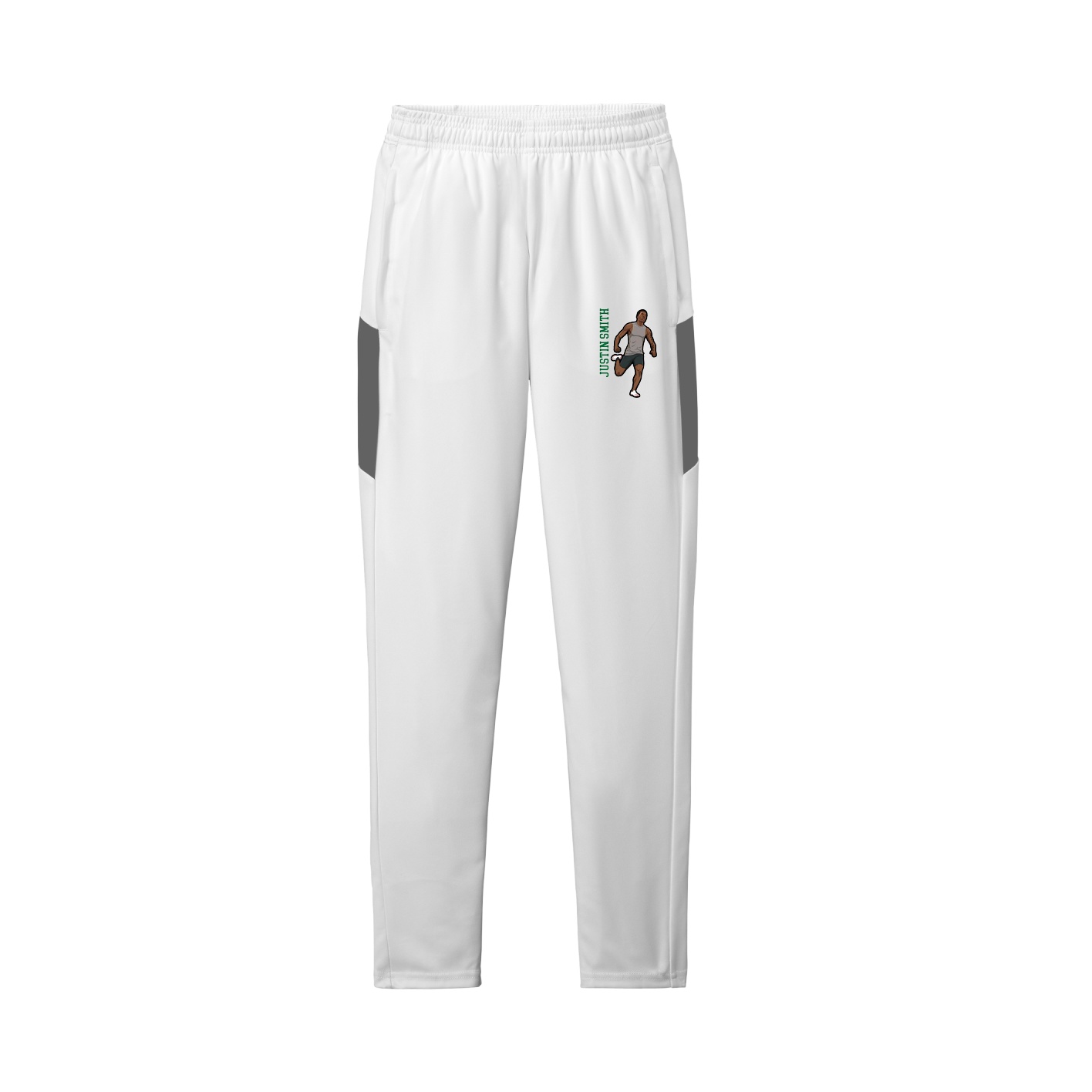 Team Travel Pant — Name Vertical in White/Grey