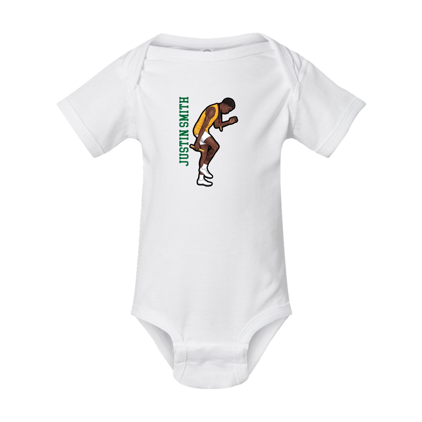 Baby Onesie — Name Vertical in White