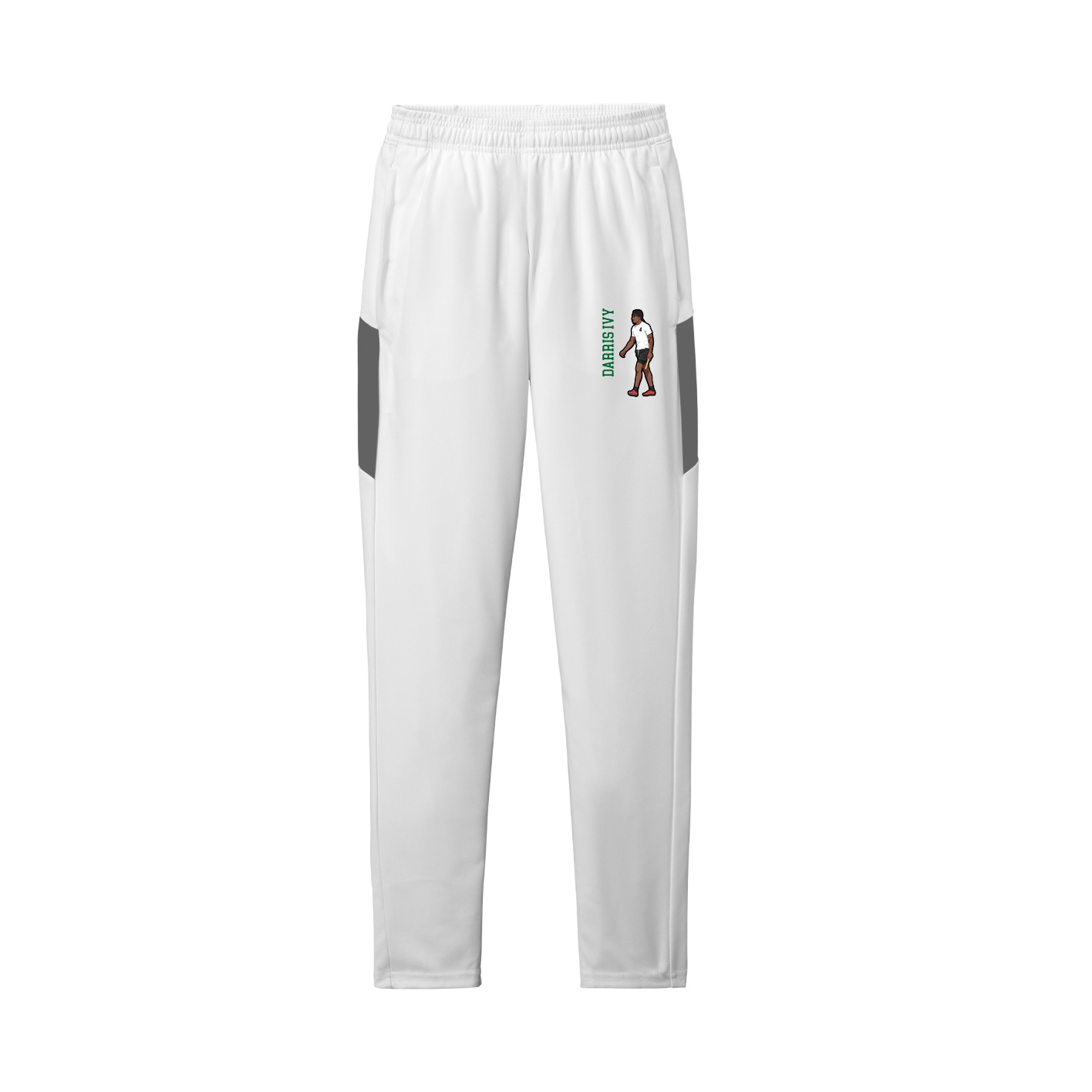 Team Travel Pant — Name Vertical in White/Grey