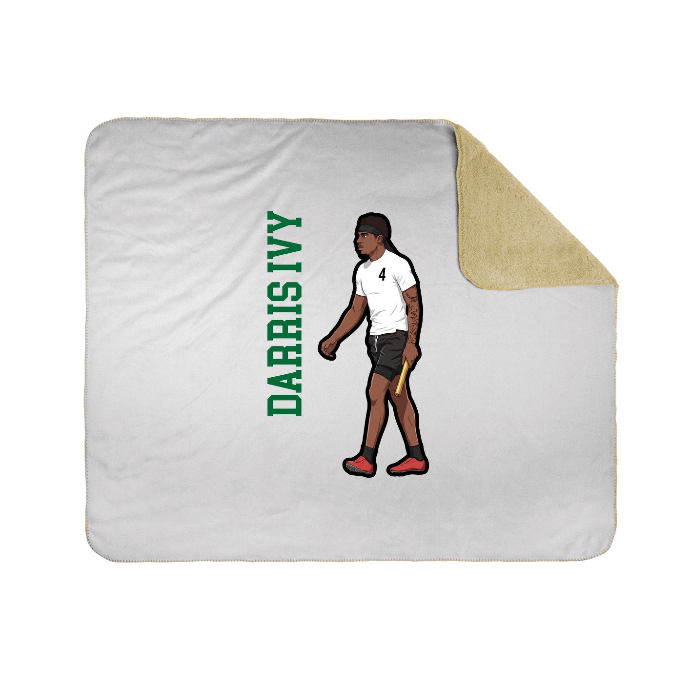Throw Blanket — Name Vertical in White