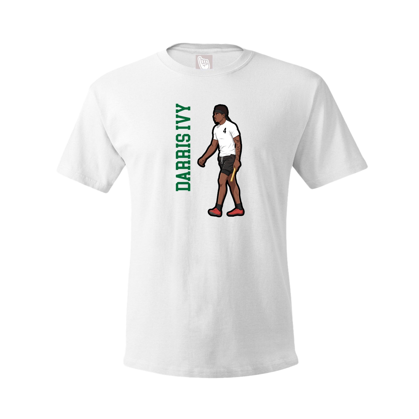 Tee — Name Vertical in White