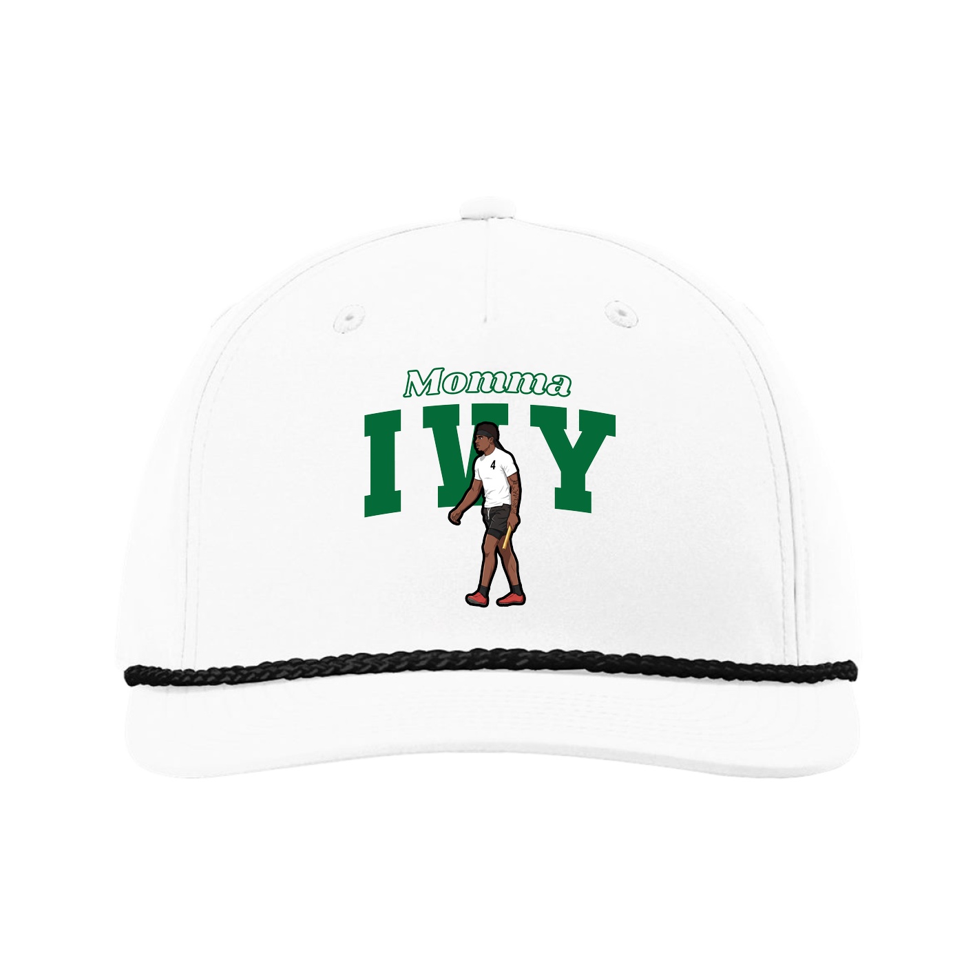 Five-Panel Classic Rope Cap — Mothers Day Block in White
