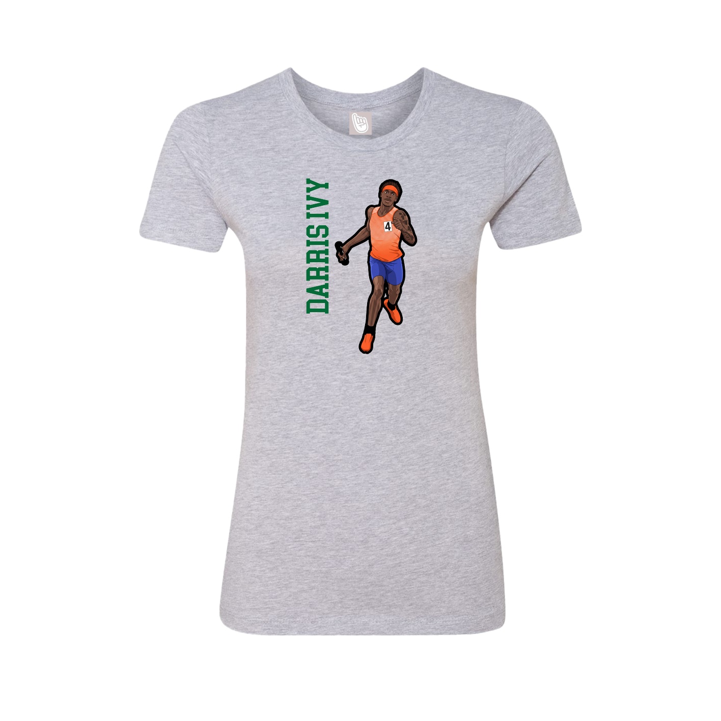 Womens Tee — Name Vertical in Grey