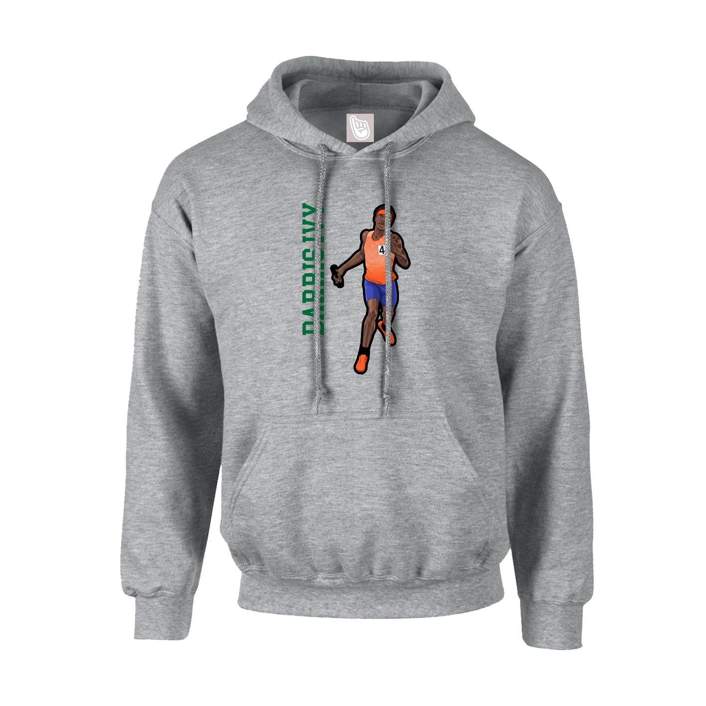 Hoodie — Name Vertical in Grey