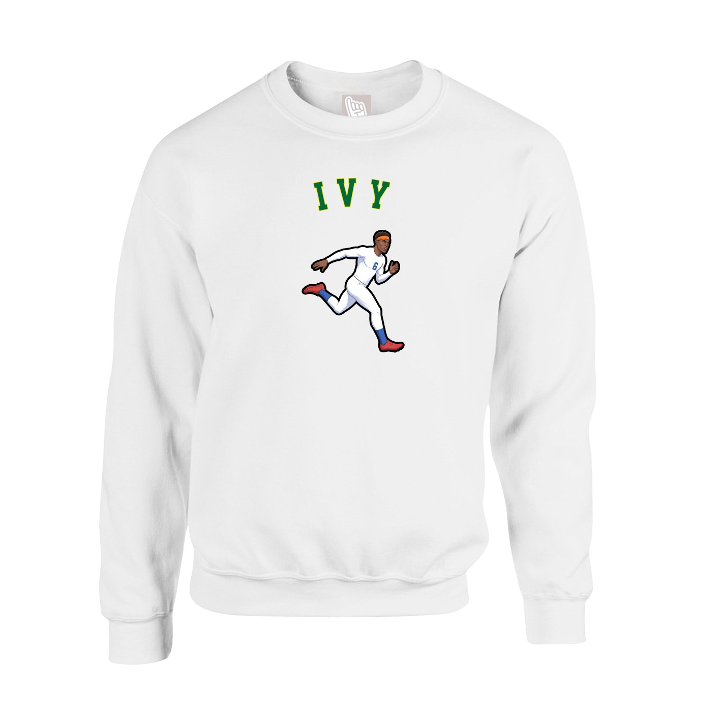 Fleece Crew — Shirsey Arch in White