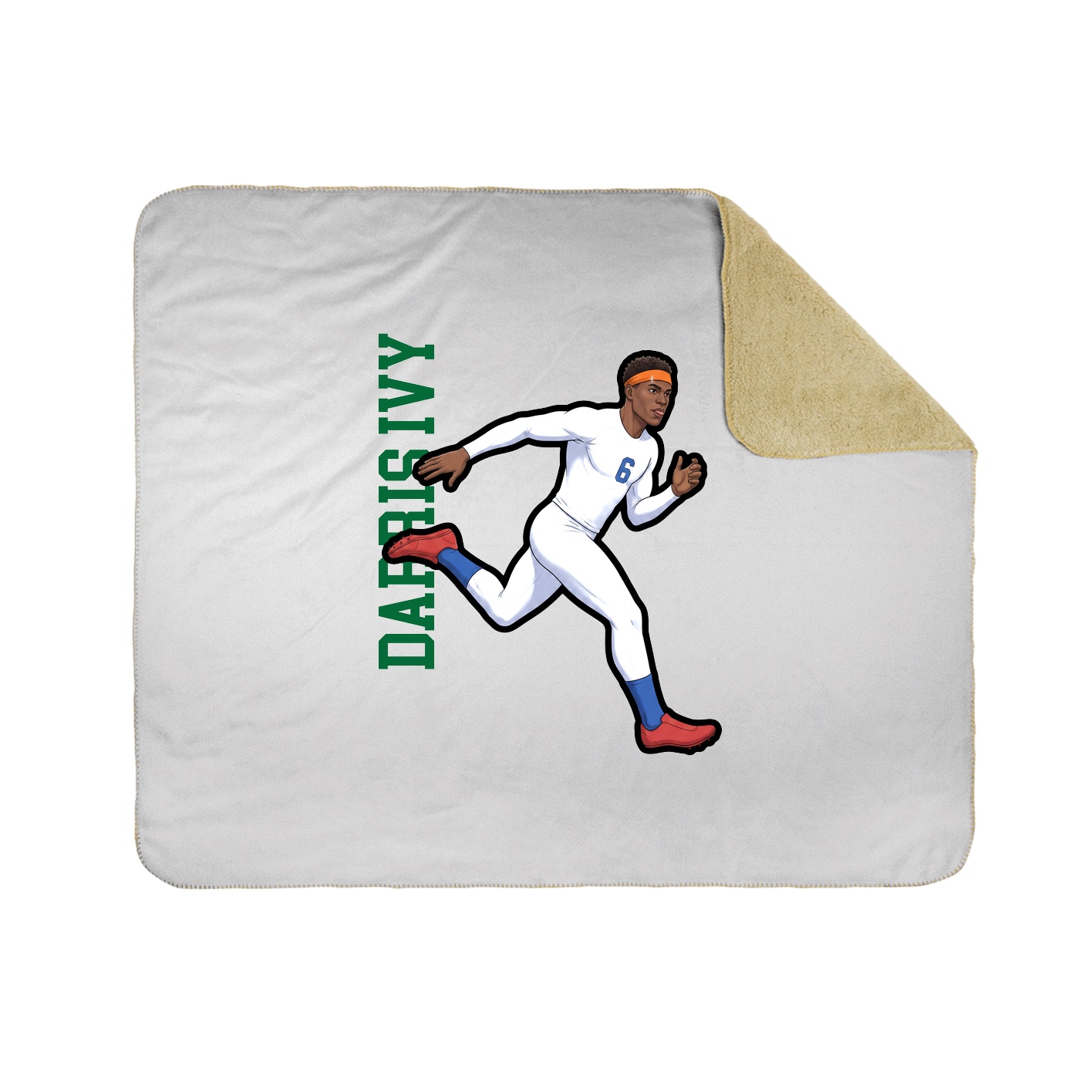 Throw Blanket — Name Vertical in White