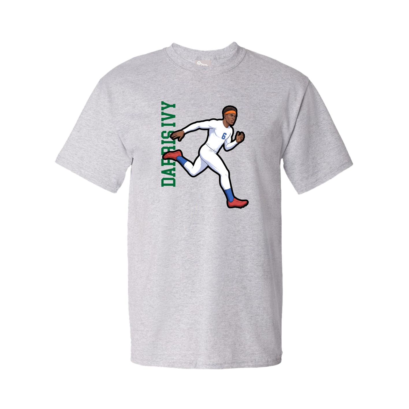 Tee — Name Vertical in Grey