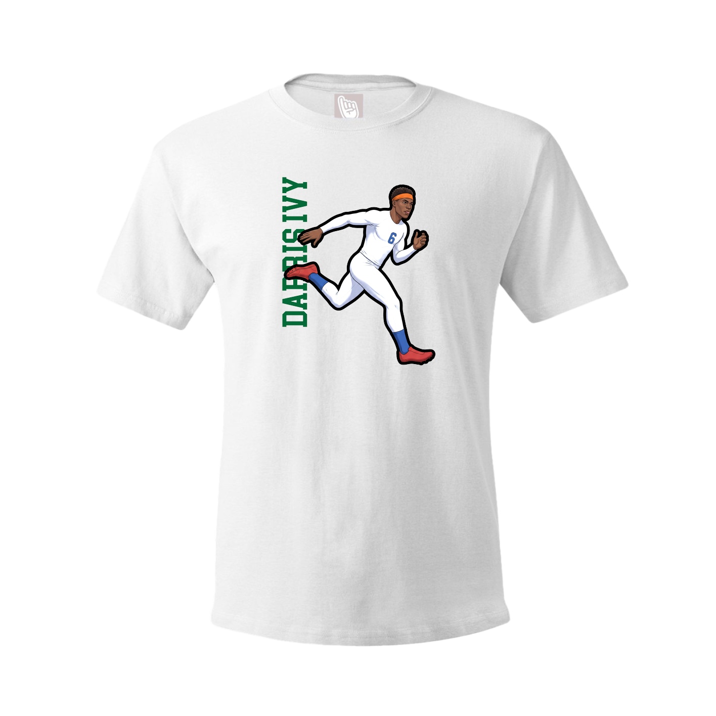 Youth Tee — Name Vertical in White