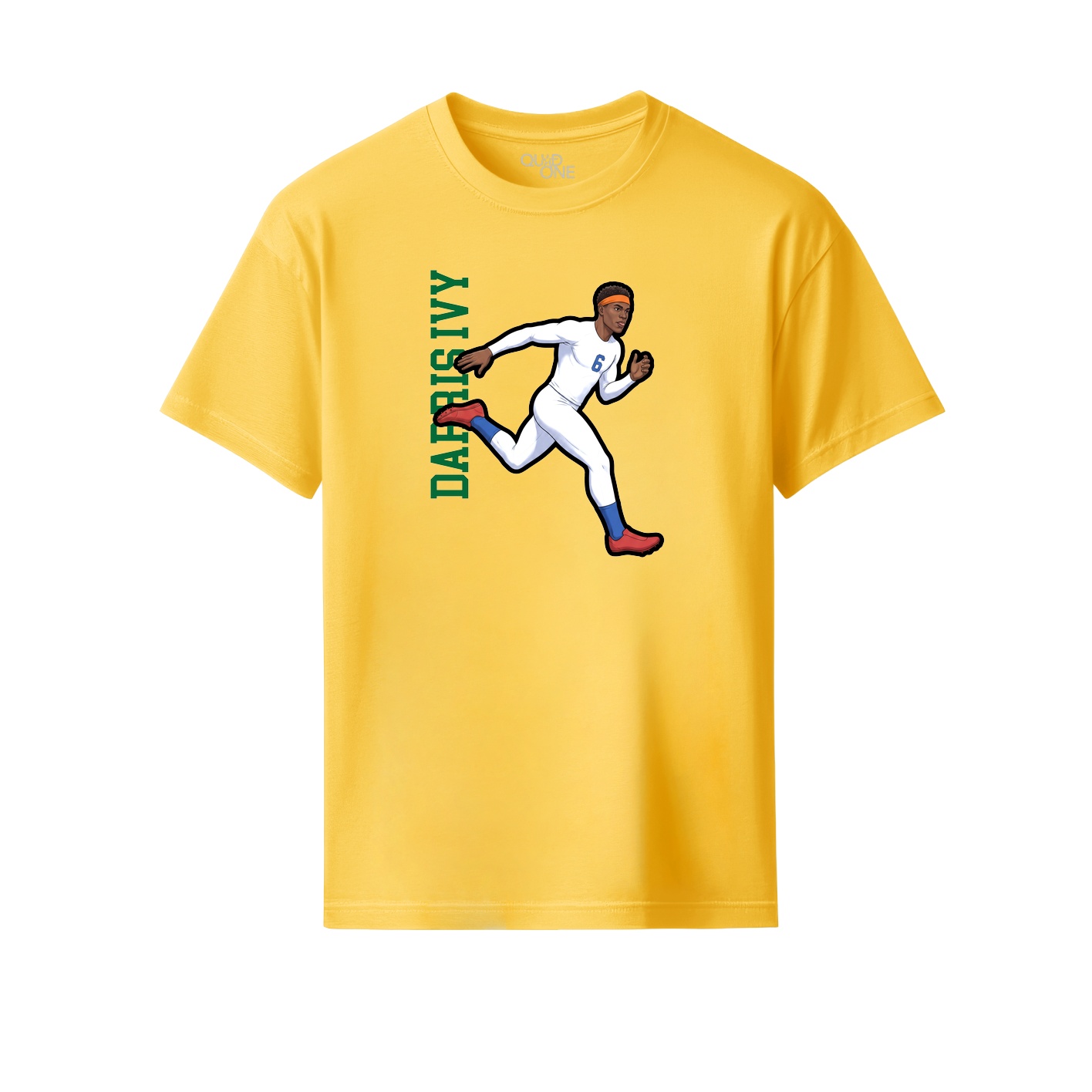 Youth Tee — Name Vertical in Yellow