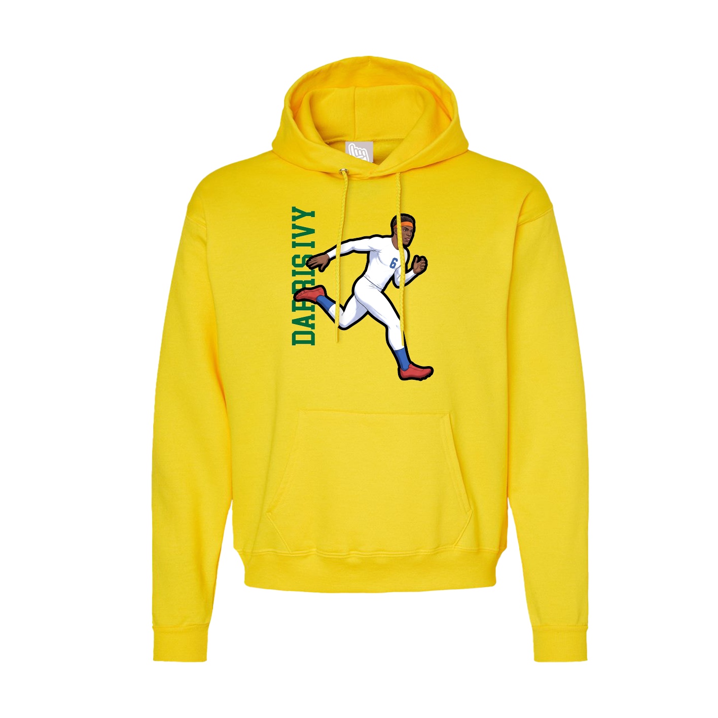Hoodie — Name Vertical in Yellow