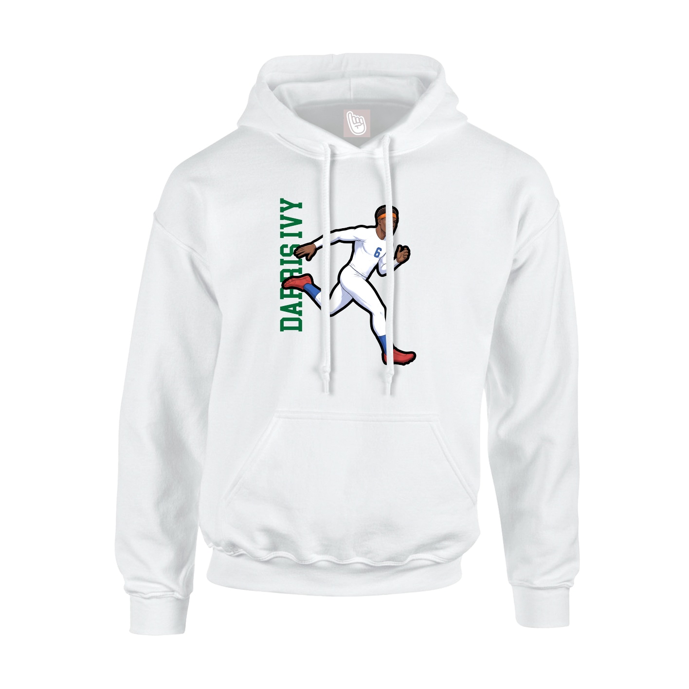Hoodie — Name Vertical in White