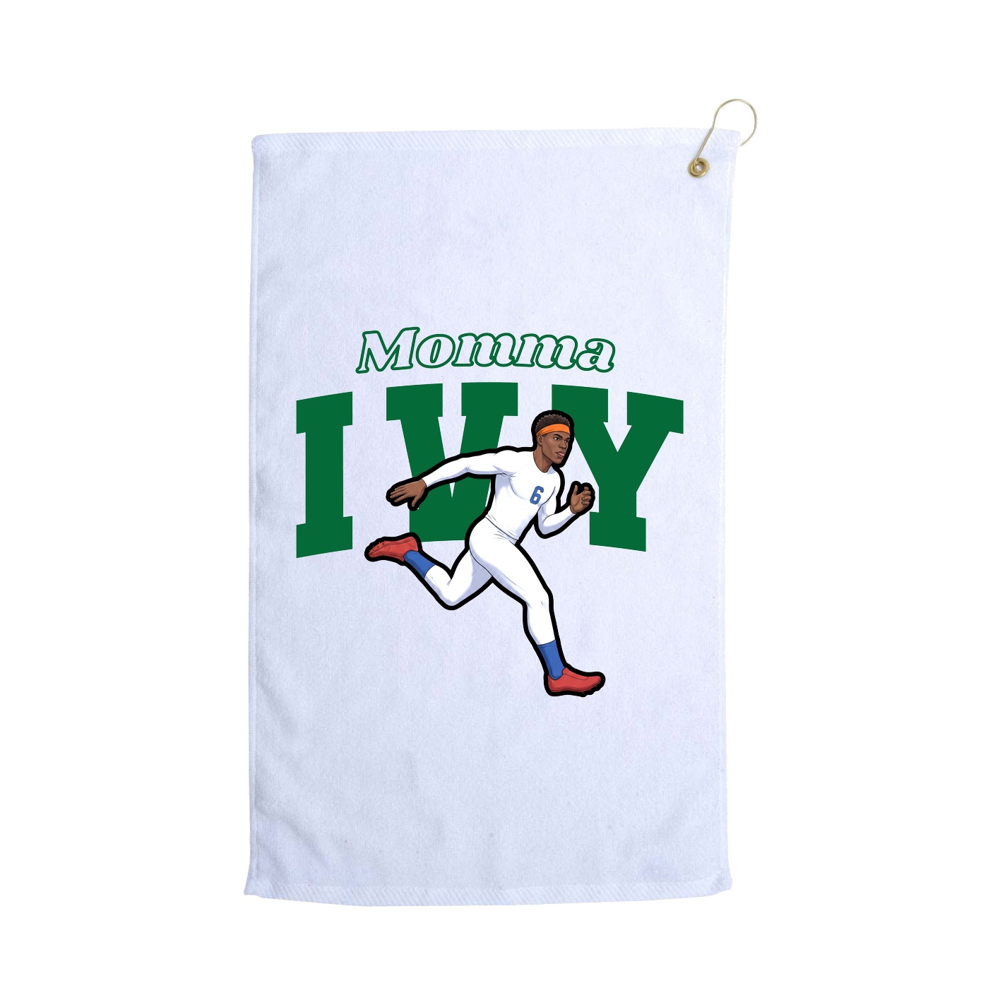 Golf Towel — Mothers Day Block in White