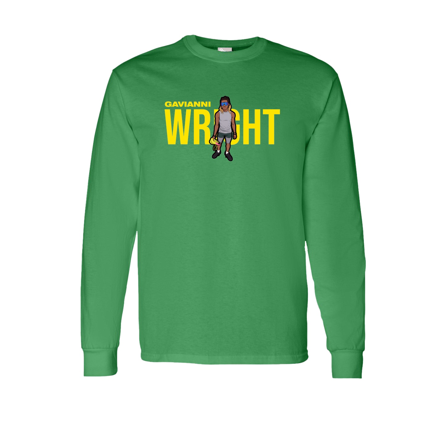Long Sleeve Tee — Player Name in Green