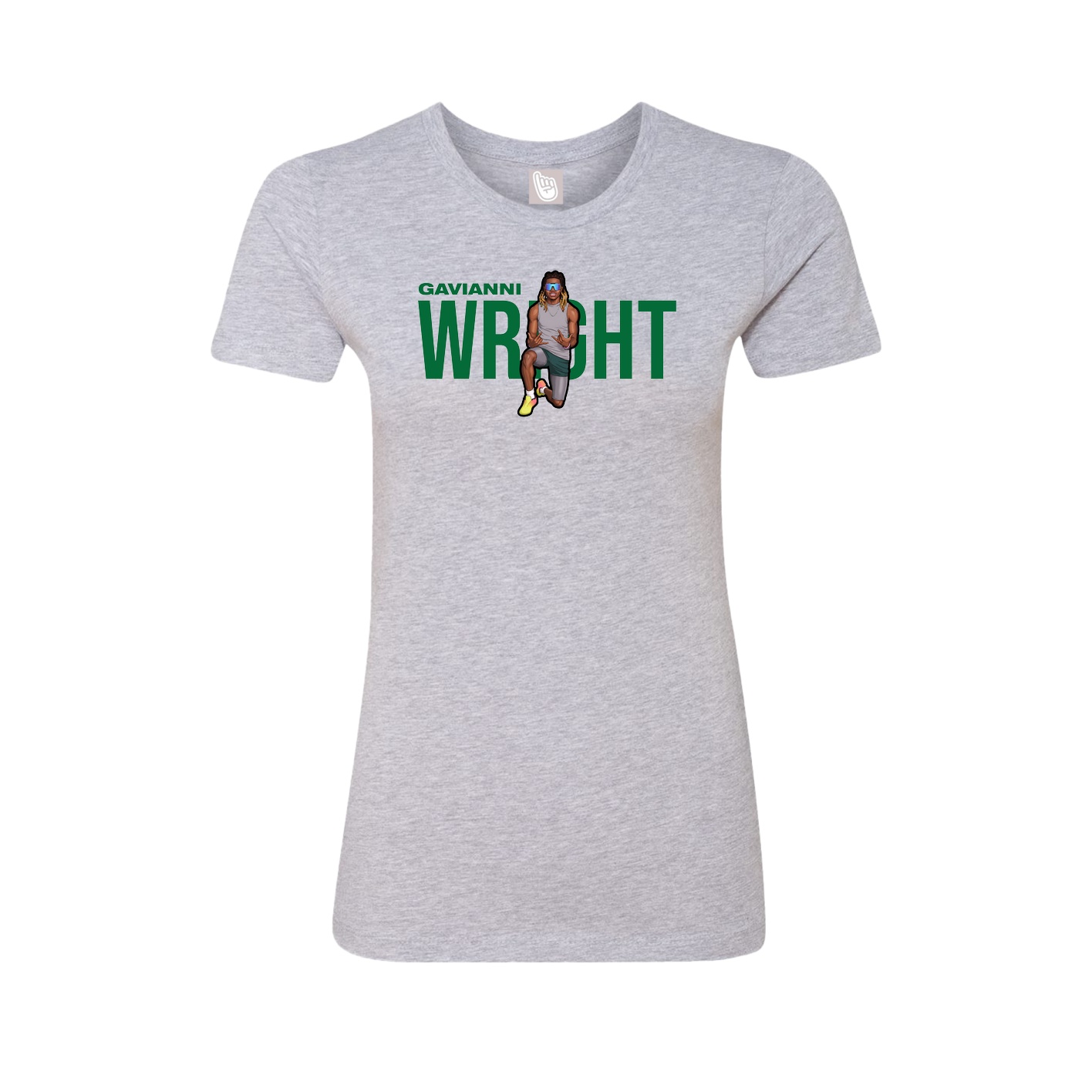 Fitted Women's Tee — Player Name in Grey