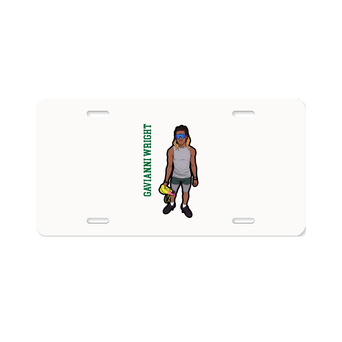 License Plate — Name Vertical in Classic