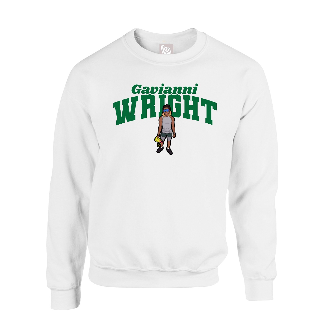 Fleece Crew — Signature Arch in White
