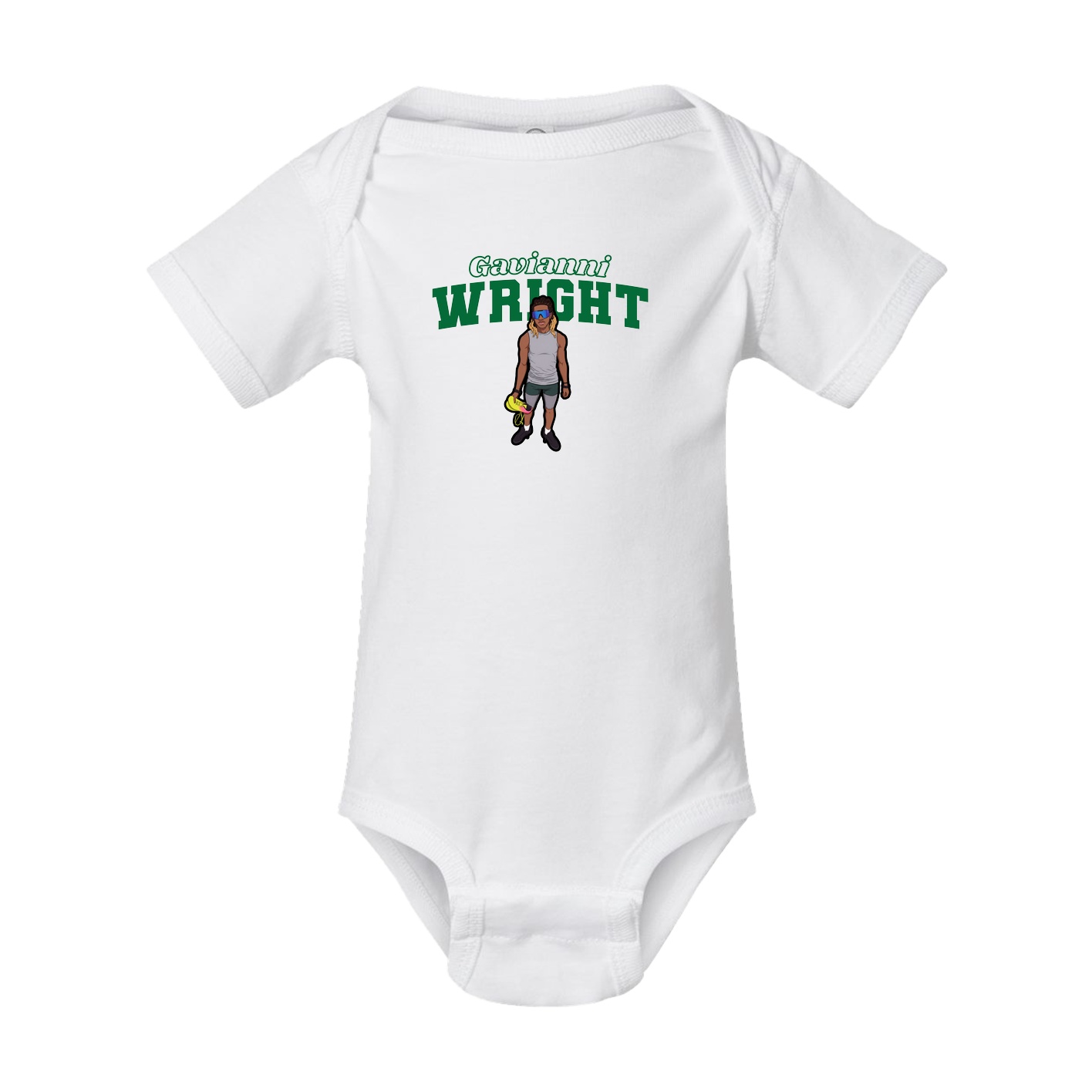 Baby Onesie — Name Arch in White