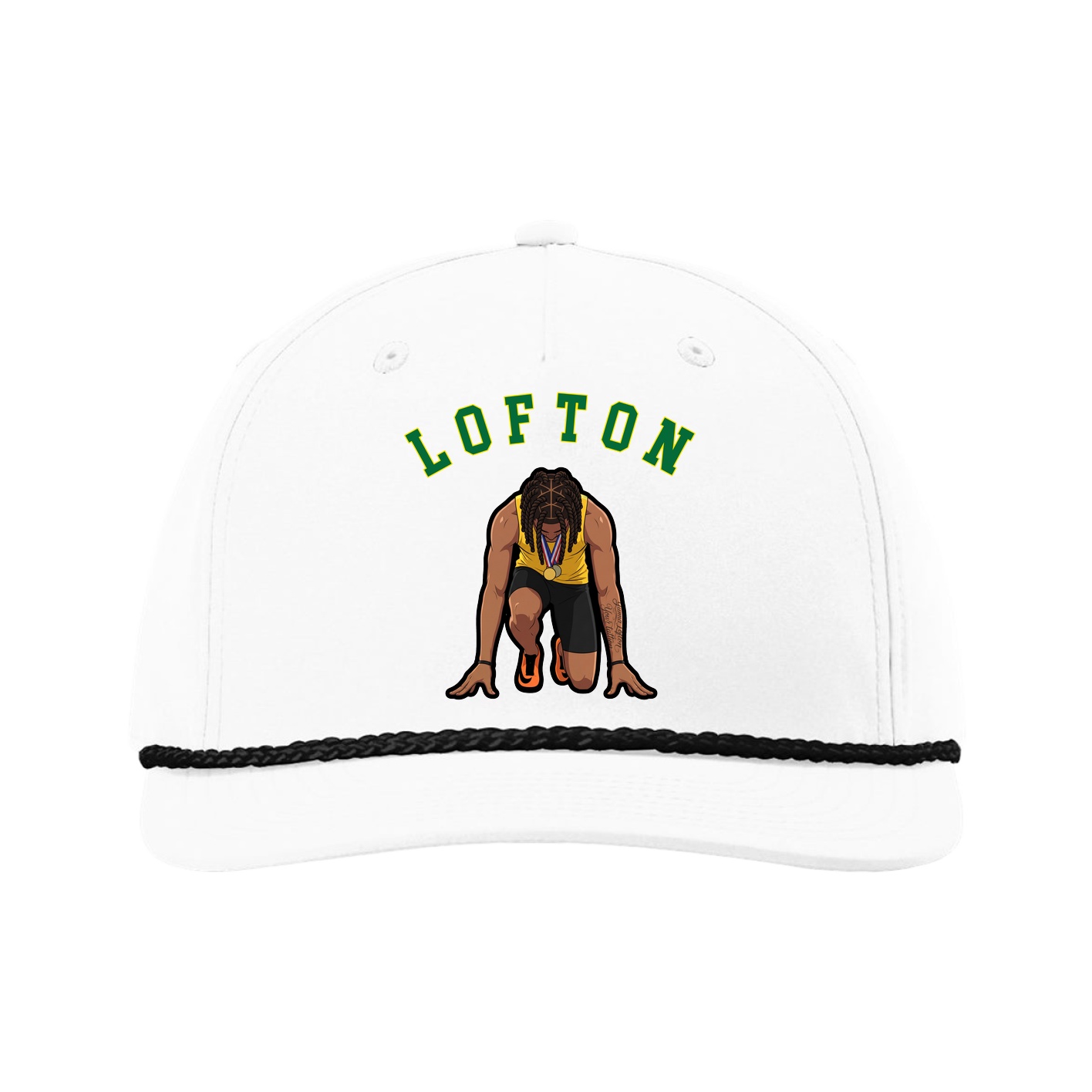 Five-Panel Classic Rope Cap — Shirsey Arch in White