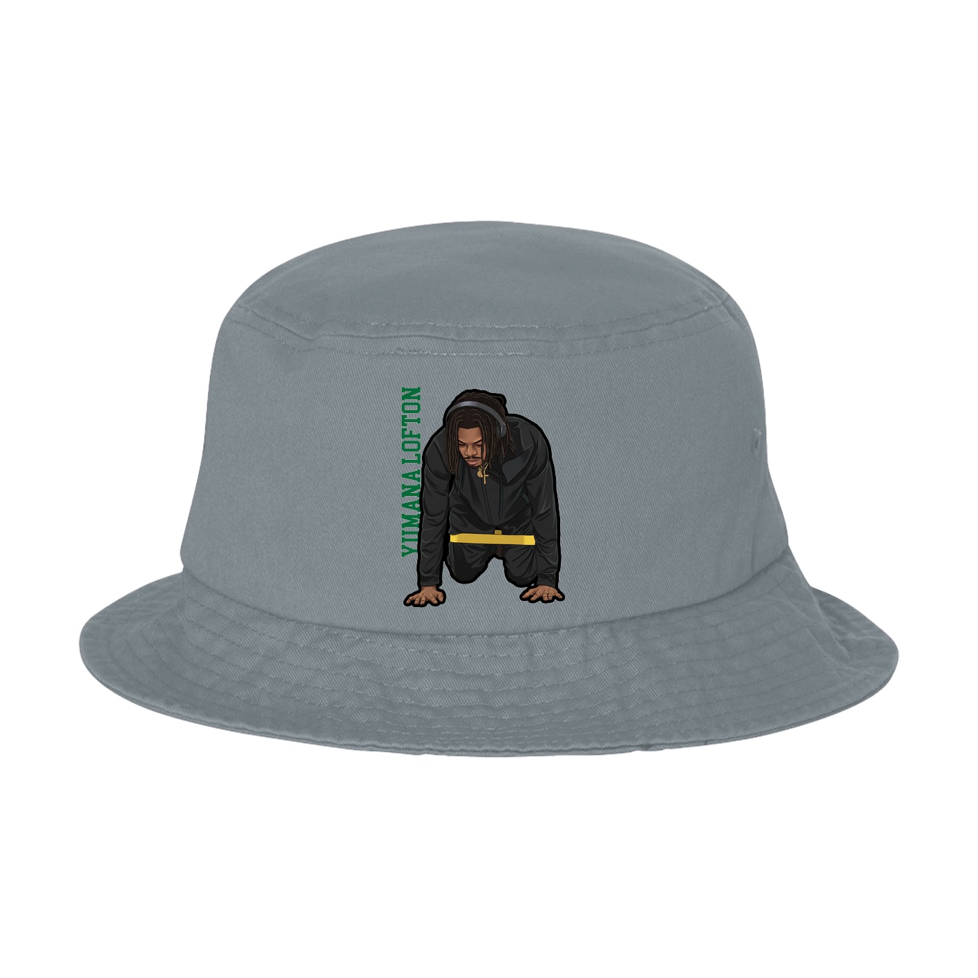 Bucket Cap — Name Vertical in Grey