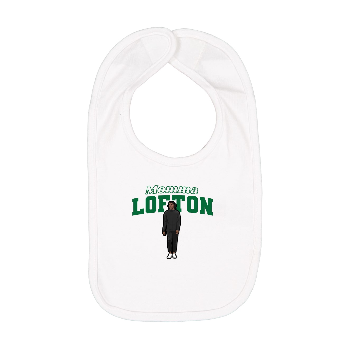 Infant Bib — Mothers Day Block in White