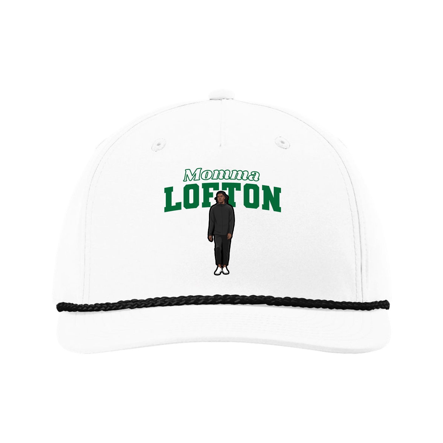 Five-Panel Classic Rope Cap — Mothers Day Block in White