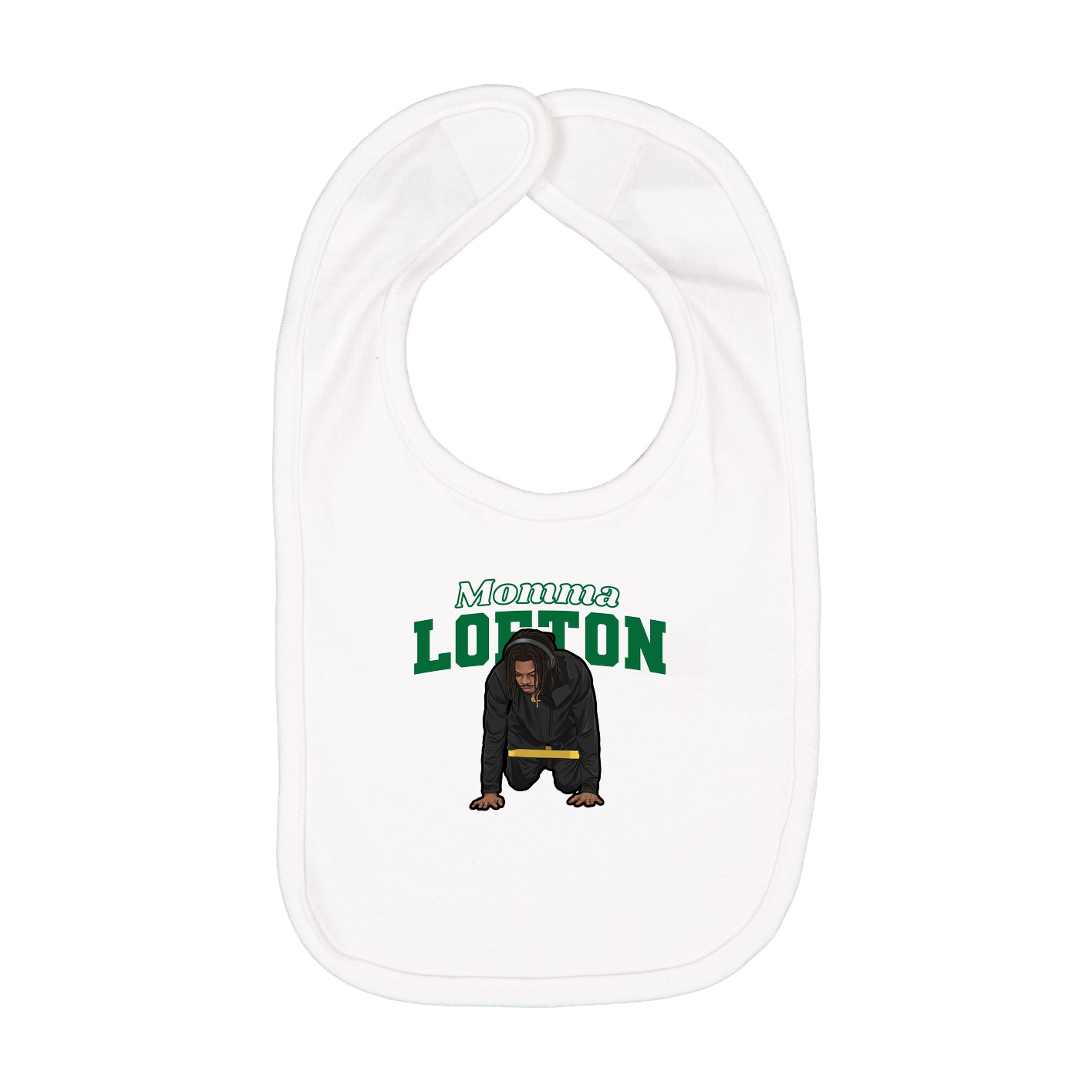 Infant Bib — Mothers Day Block in White