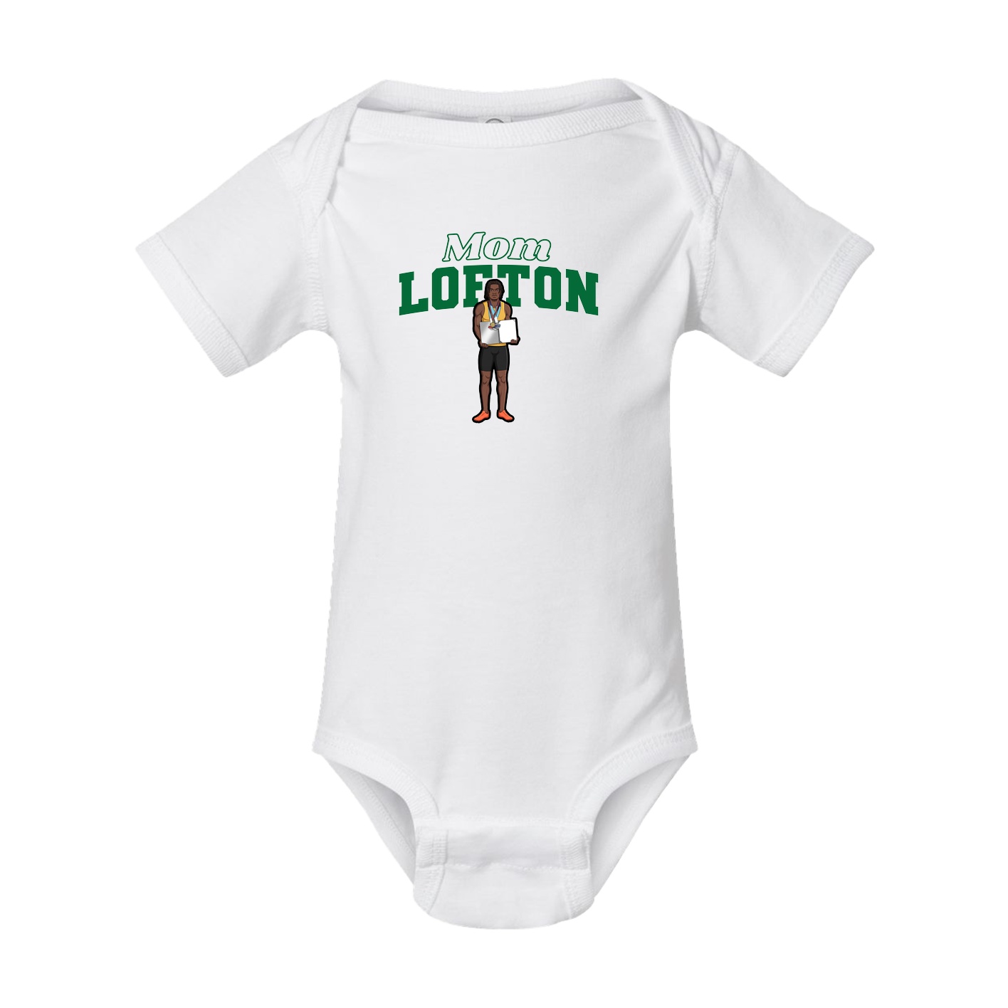 Baby Onesie — Mothers Day Block in White