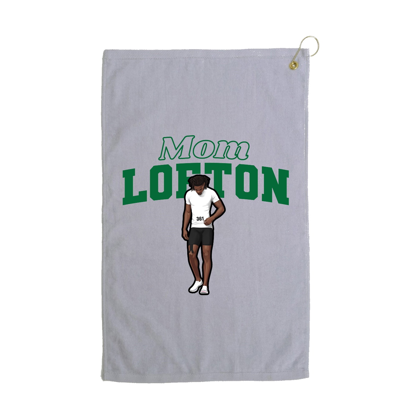 Golf Towel — Mothers Day Block in Grey